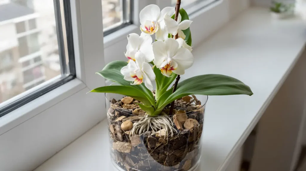 Orchidée qui ne fleurit plus : une simple tranche de légume posée sur le pot a tout changé, la floraison est repartie comme jamais